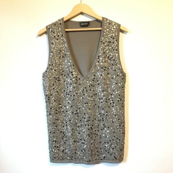 BASLER Virgin Wool & Silk Sequin Sweater Vest - Picture 3 of 16